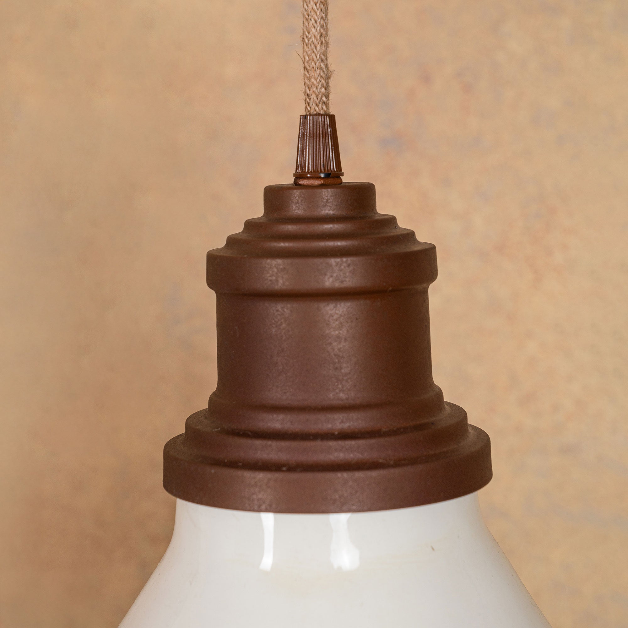 Lampara Colgante  Con Soporte Engobe Tortuga L