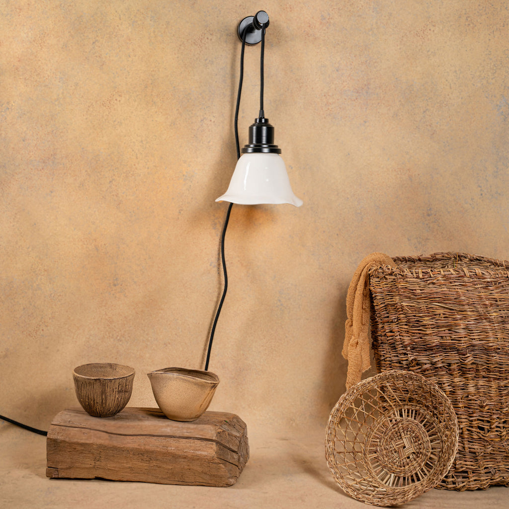 Lampara Colgante con Soporte Engobe Tulipa M