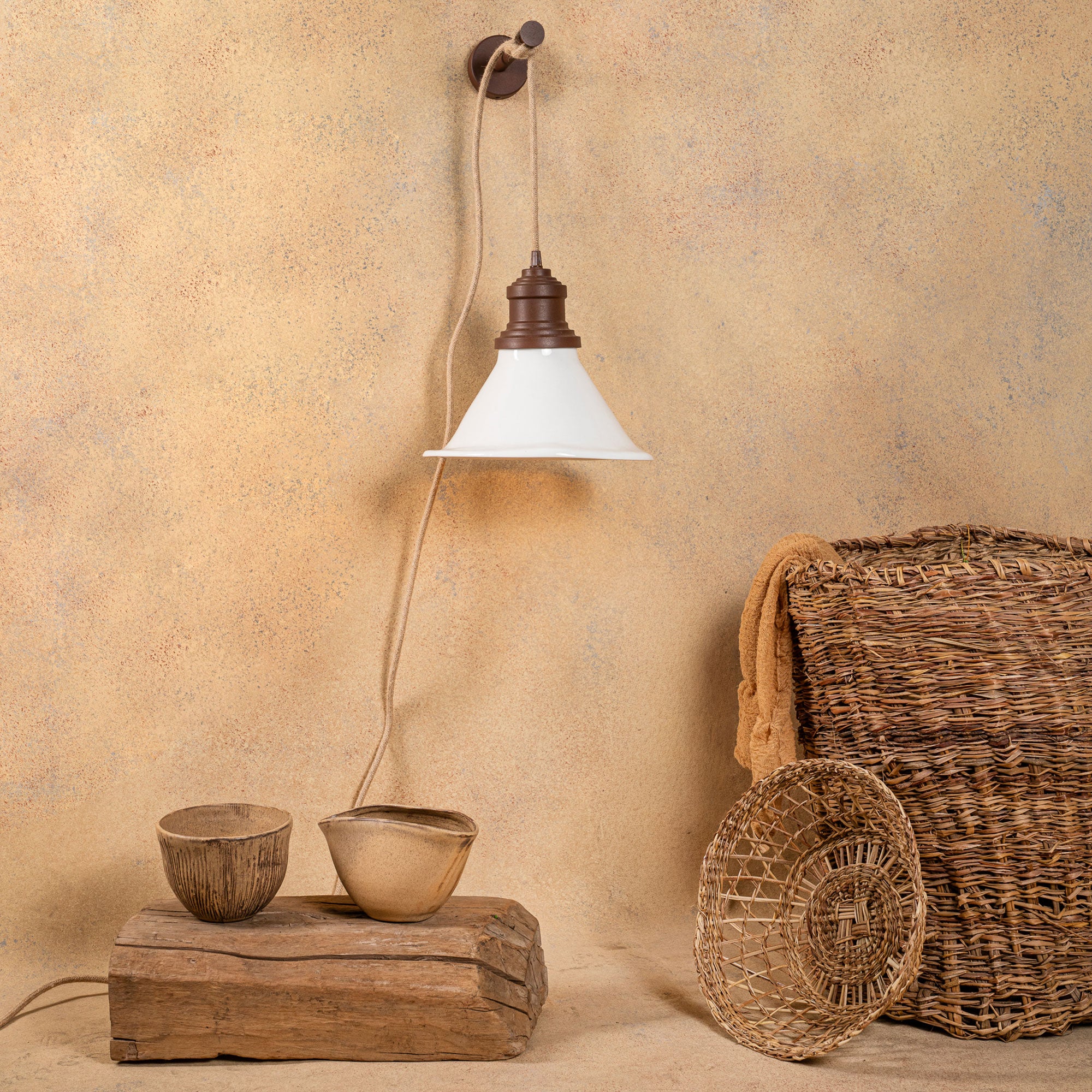 Lampara Colgante con Soporte Engobe Mariana L