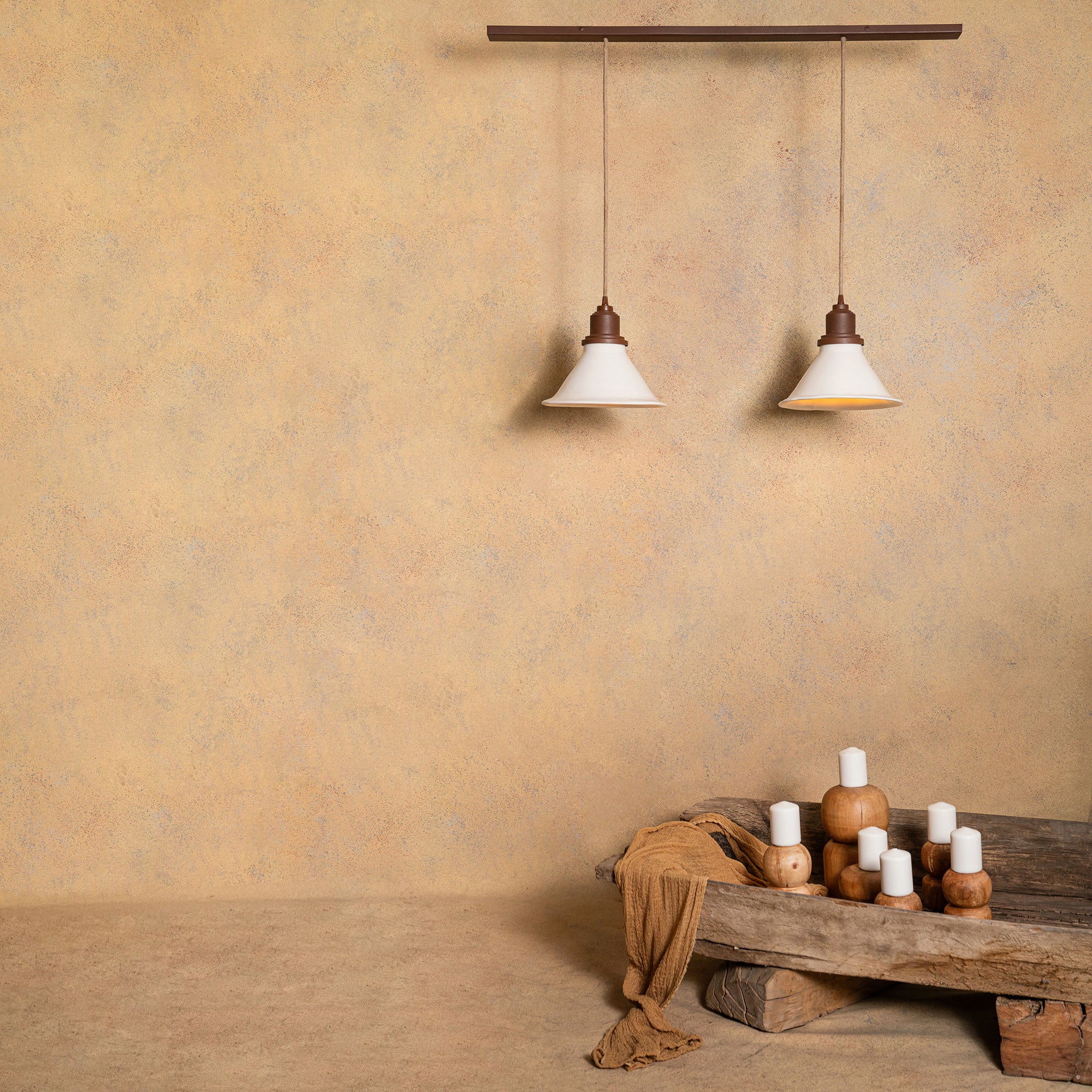 Lampara Colagante En Barra Engobe Mariana L