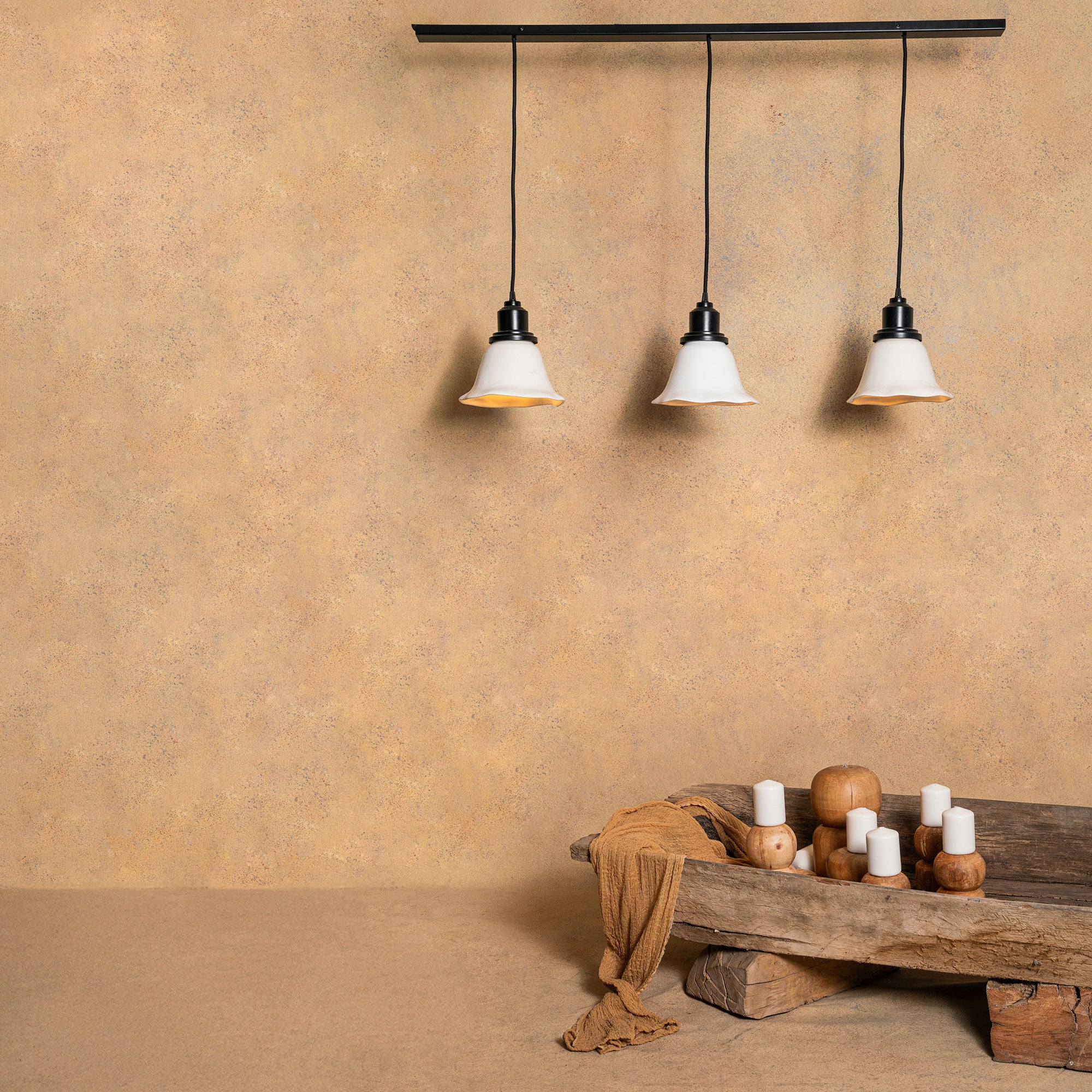 Lampara Colgante En Barra Engobe Tulipa M