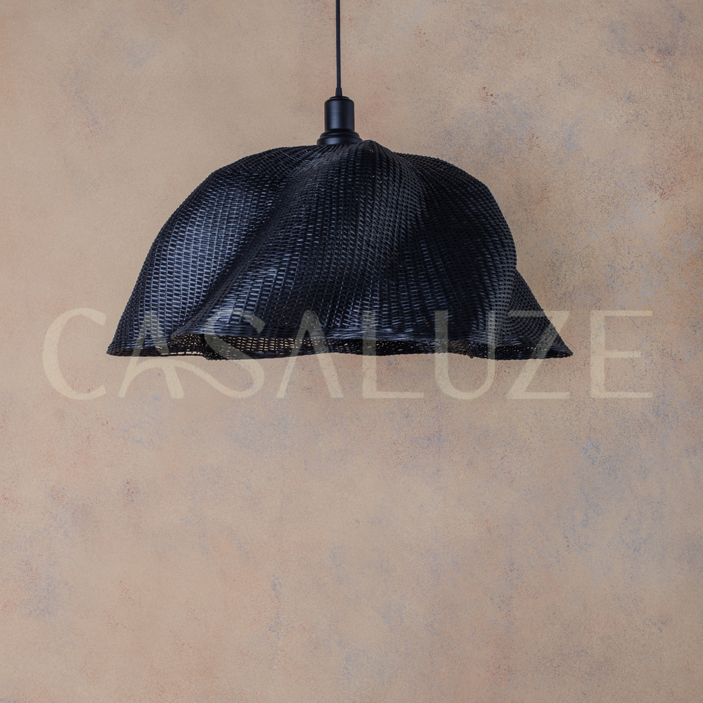Lampara Colgante Flor Mimbre  L con Aplicación P-24