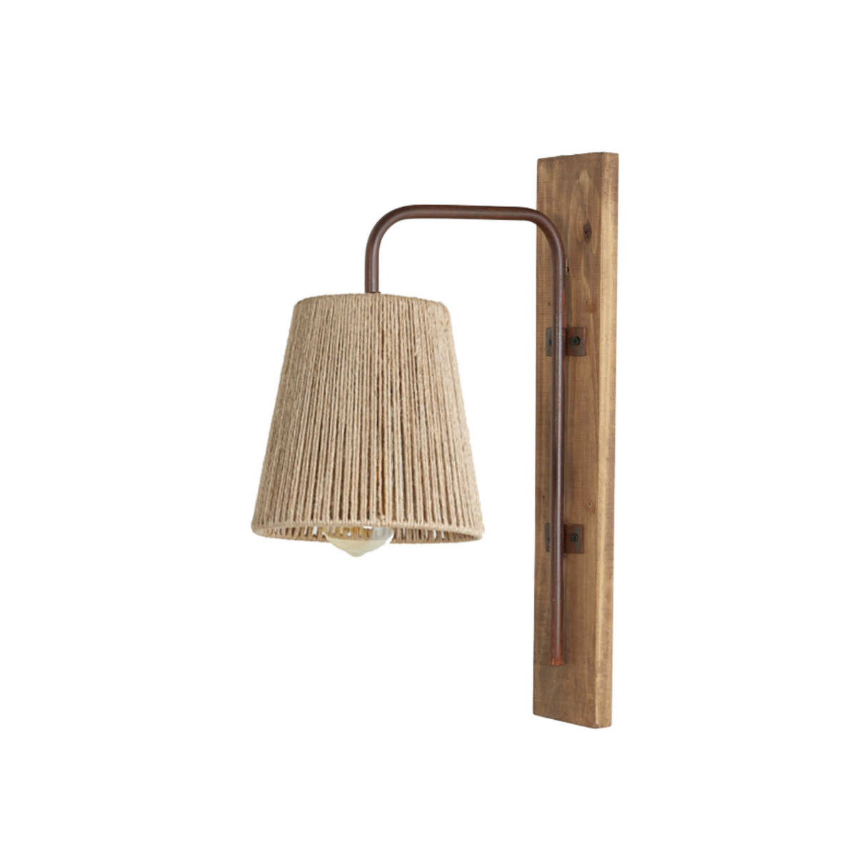 Apliqué J Madera Sole S Sisal - Óxido / Punto de luz