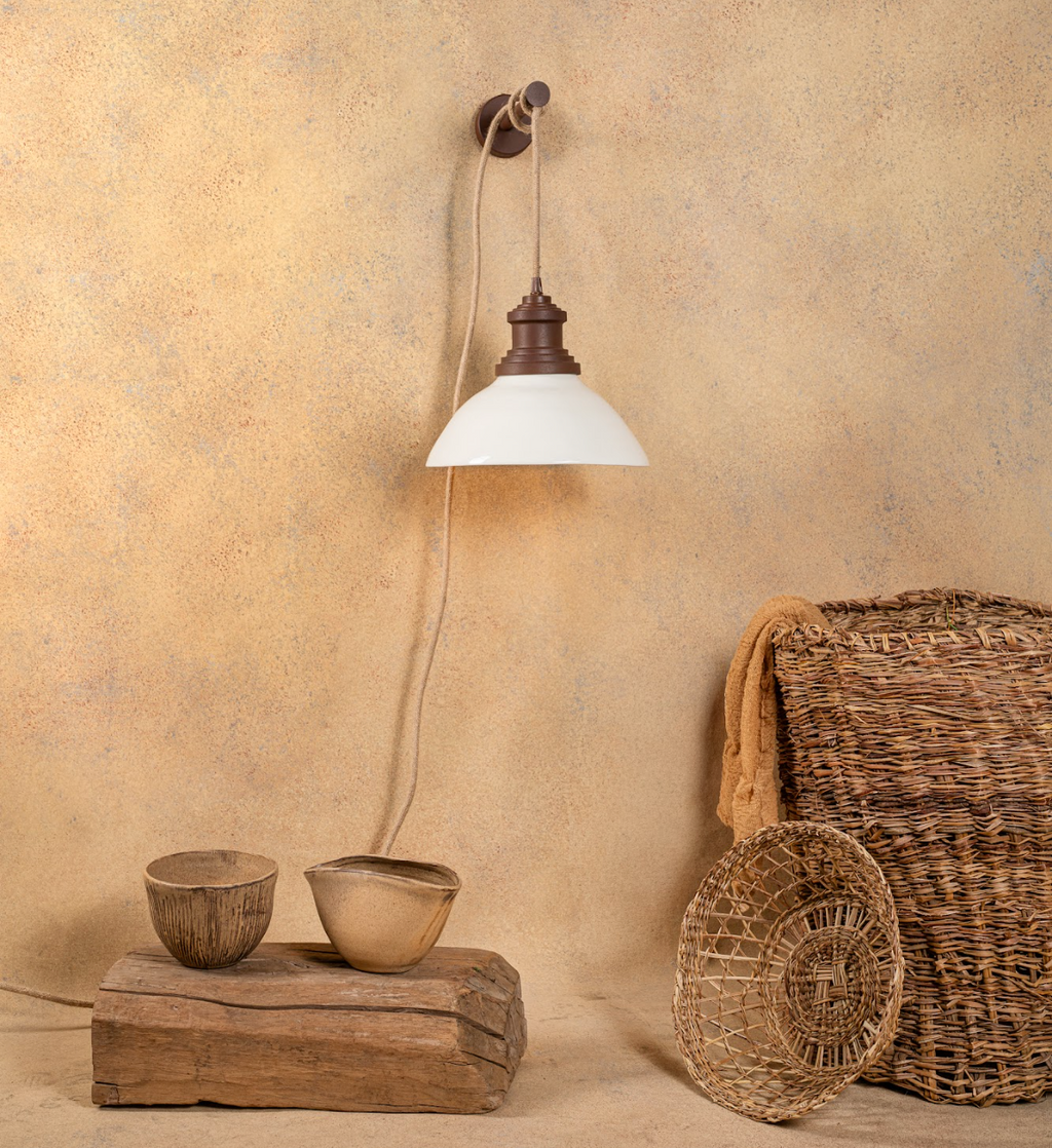 Lampara Colgante  Con Soporte Engobe Tortuga L