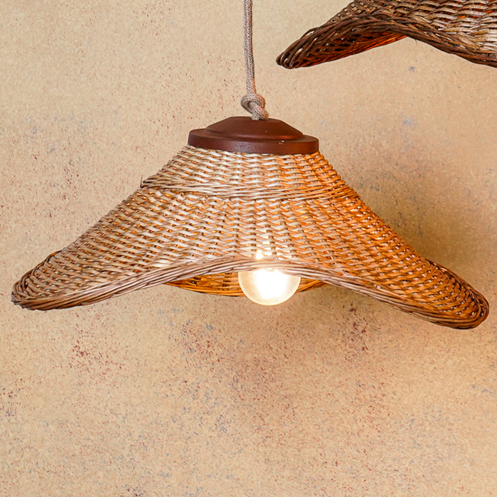 Lámpara colgante Mantarraya Mimbre 40 cm