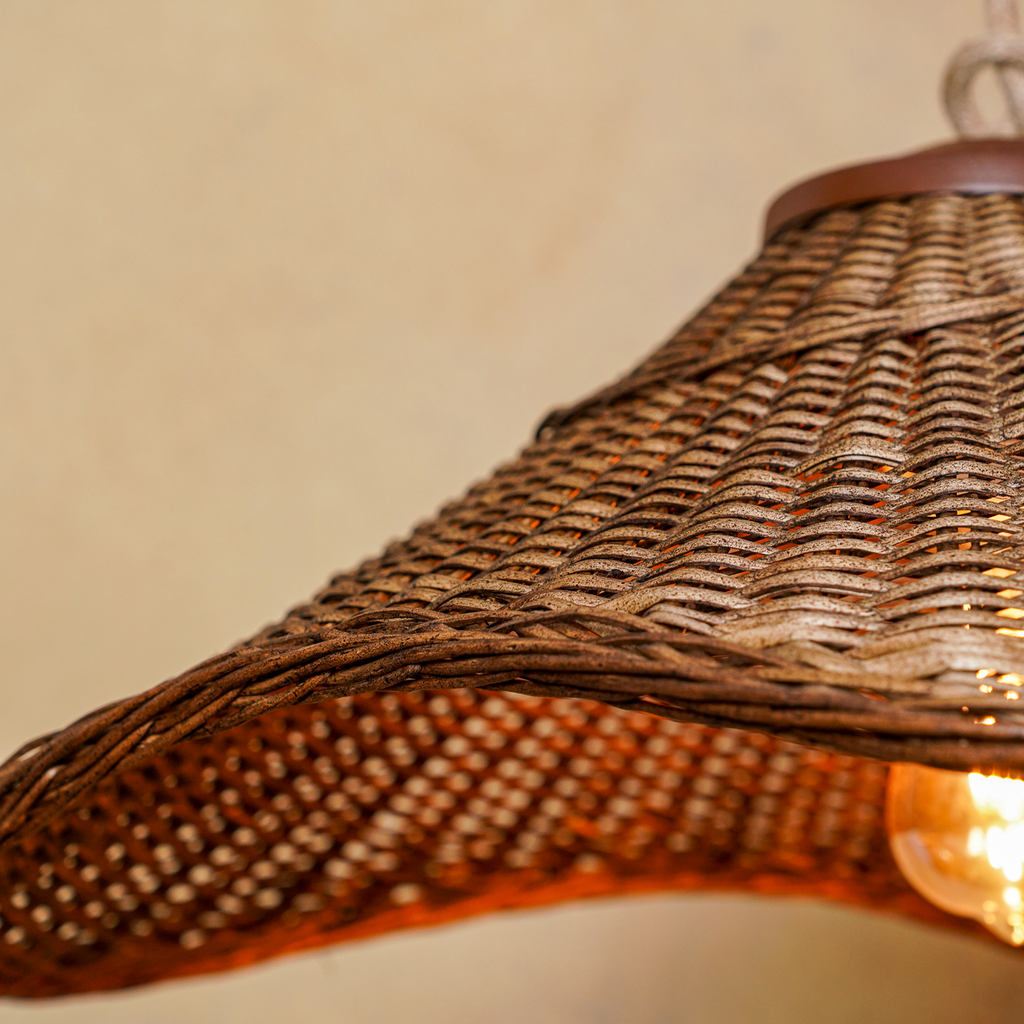 Lámpara colgante Mantarraya Mimbre 45 cm