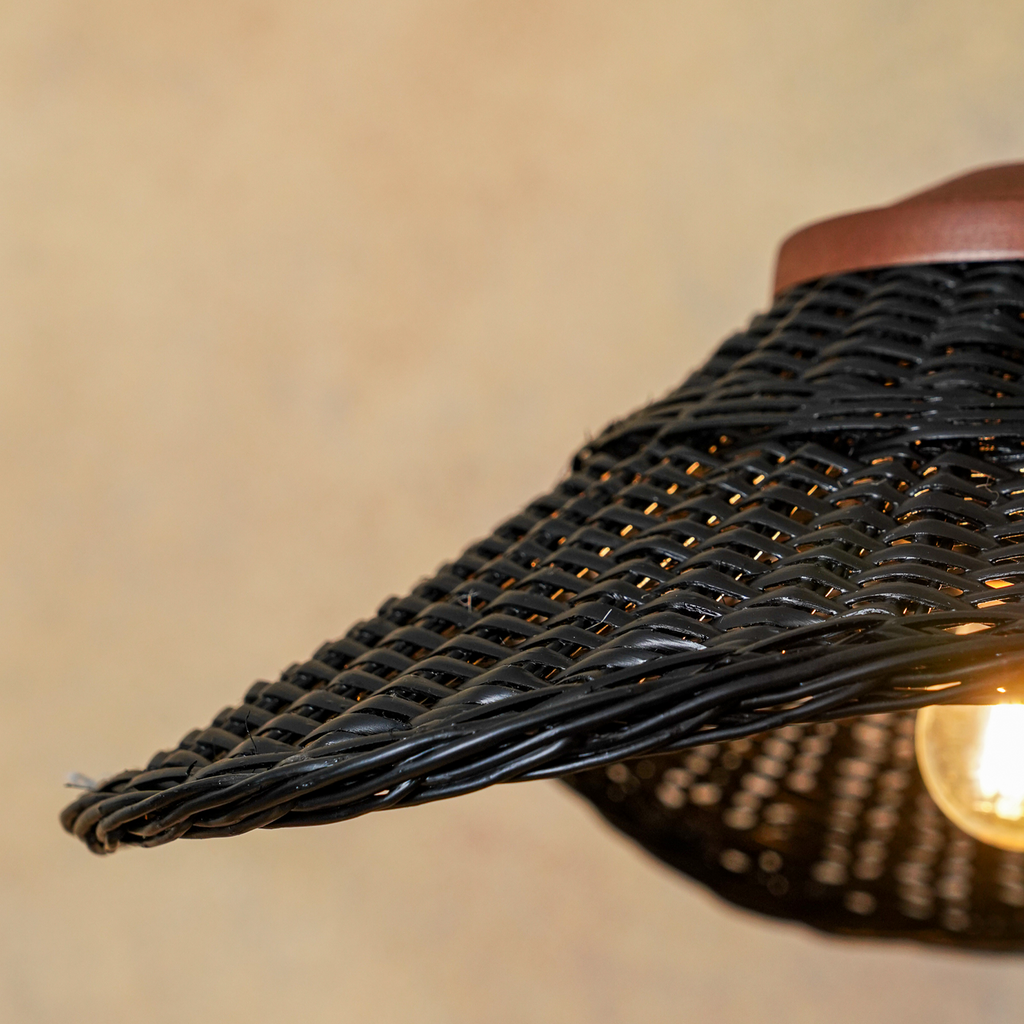 Lámpara colgante Mantarraya Mimbre 45 cm