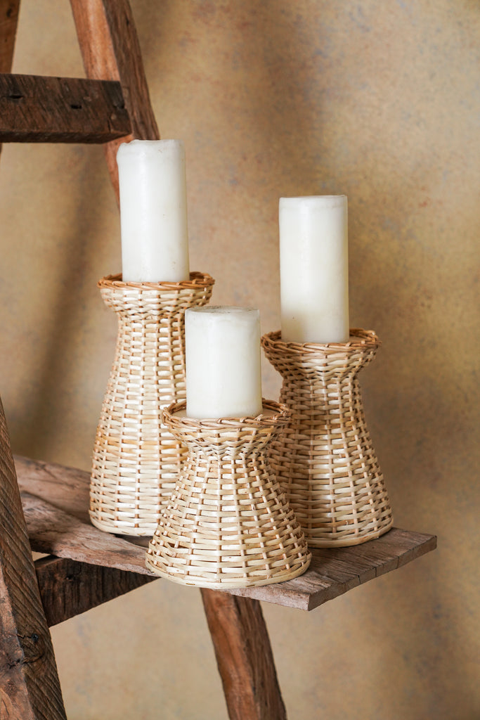 Candelabro De Mimbre Natural