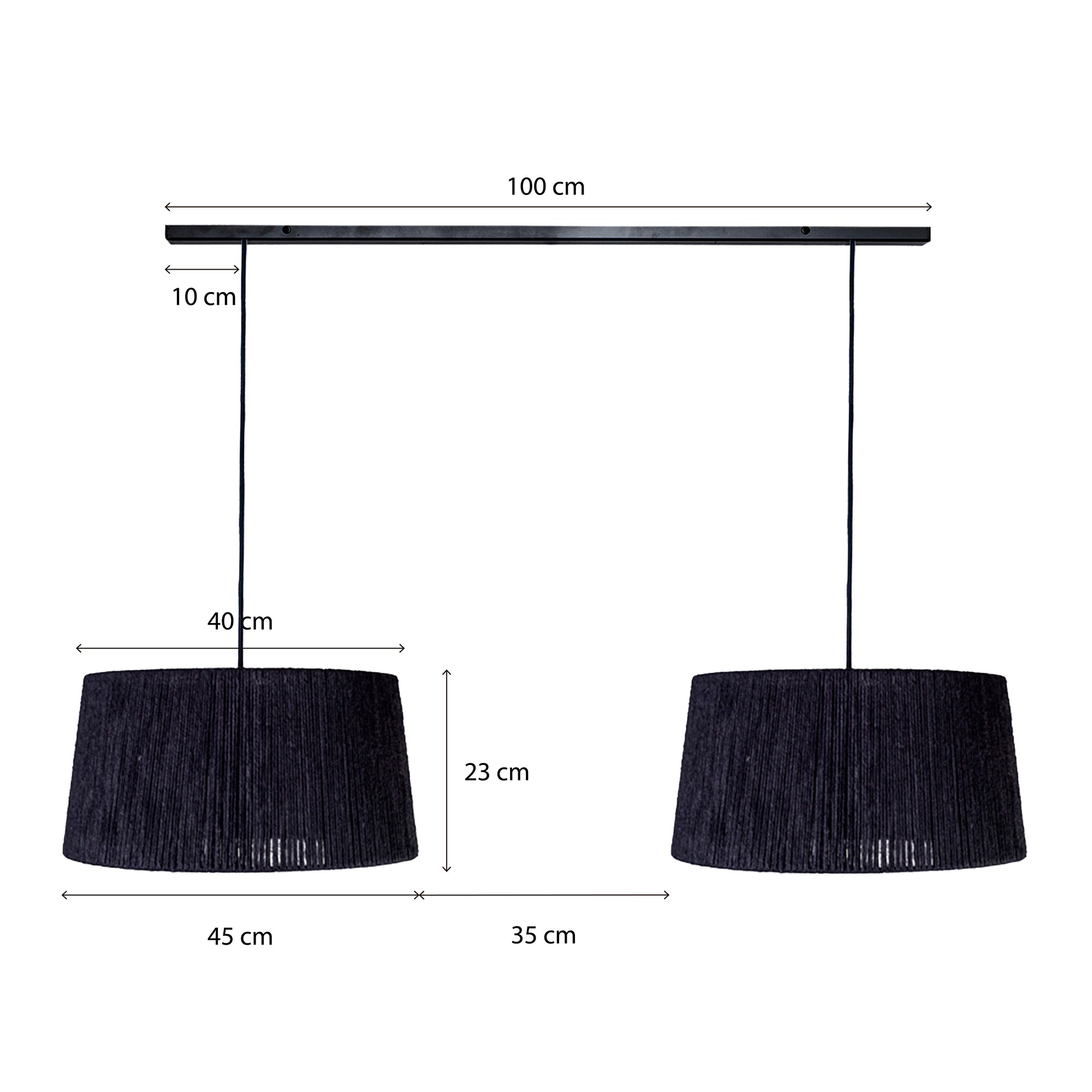 Lámpara Colgante en Barra Cónica