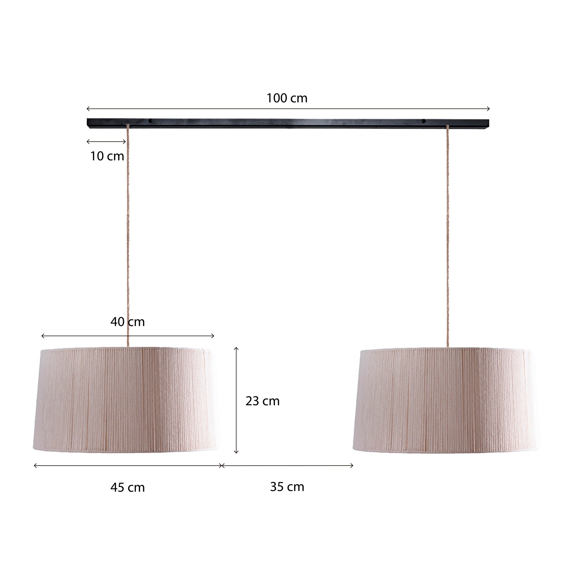 Lámpara Colgante en Barra Cónica