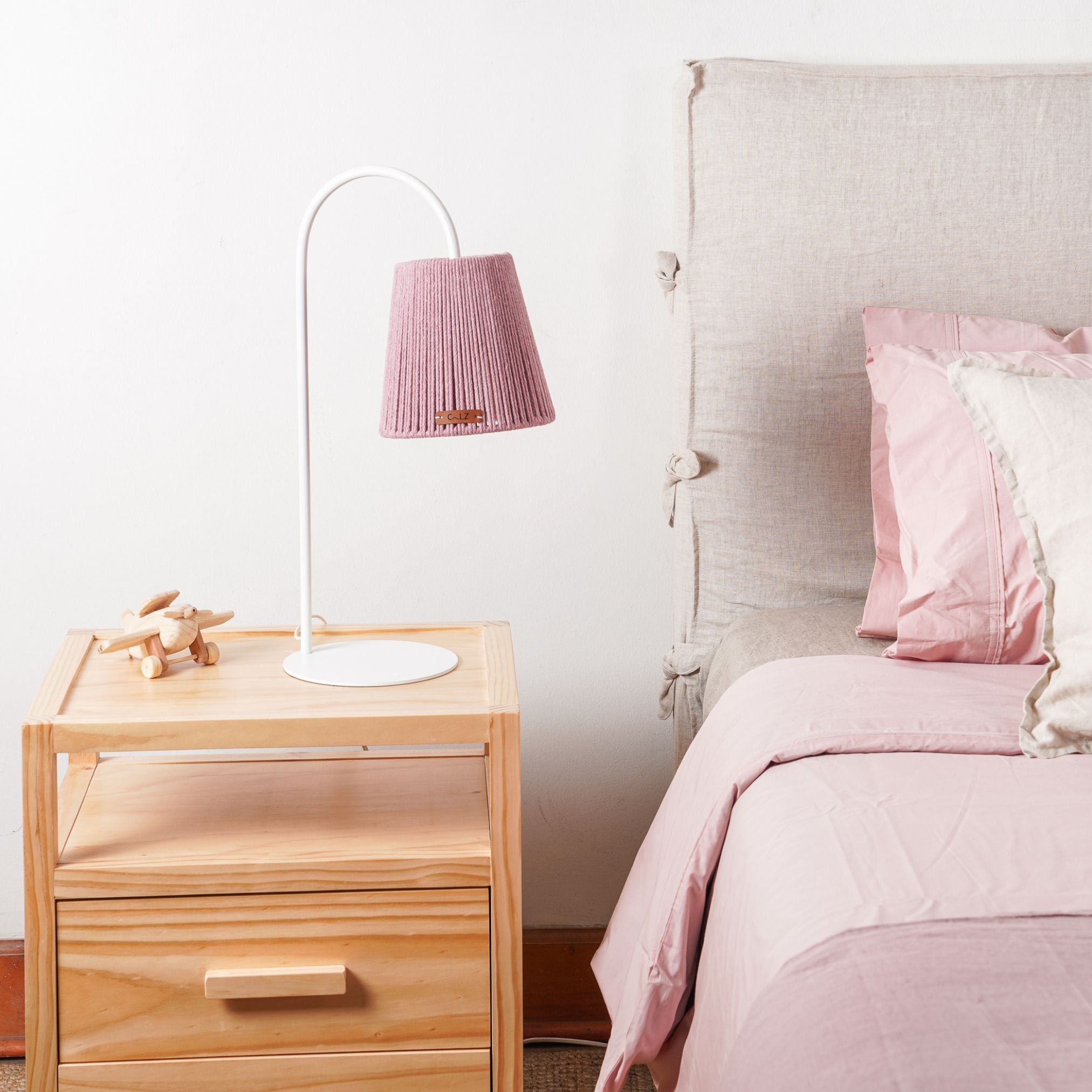 Lámpara Sobremesa Curva Blanca Sole S Malva