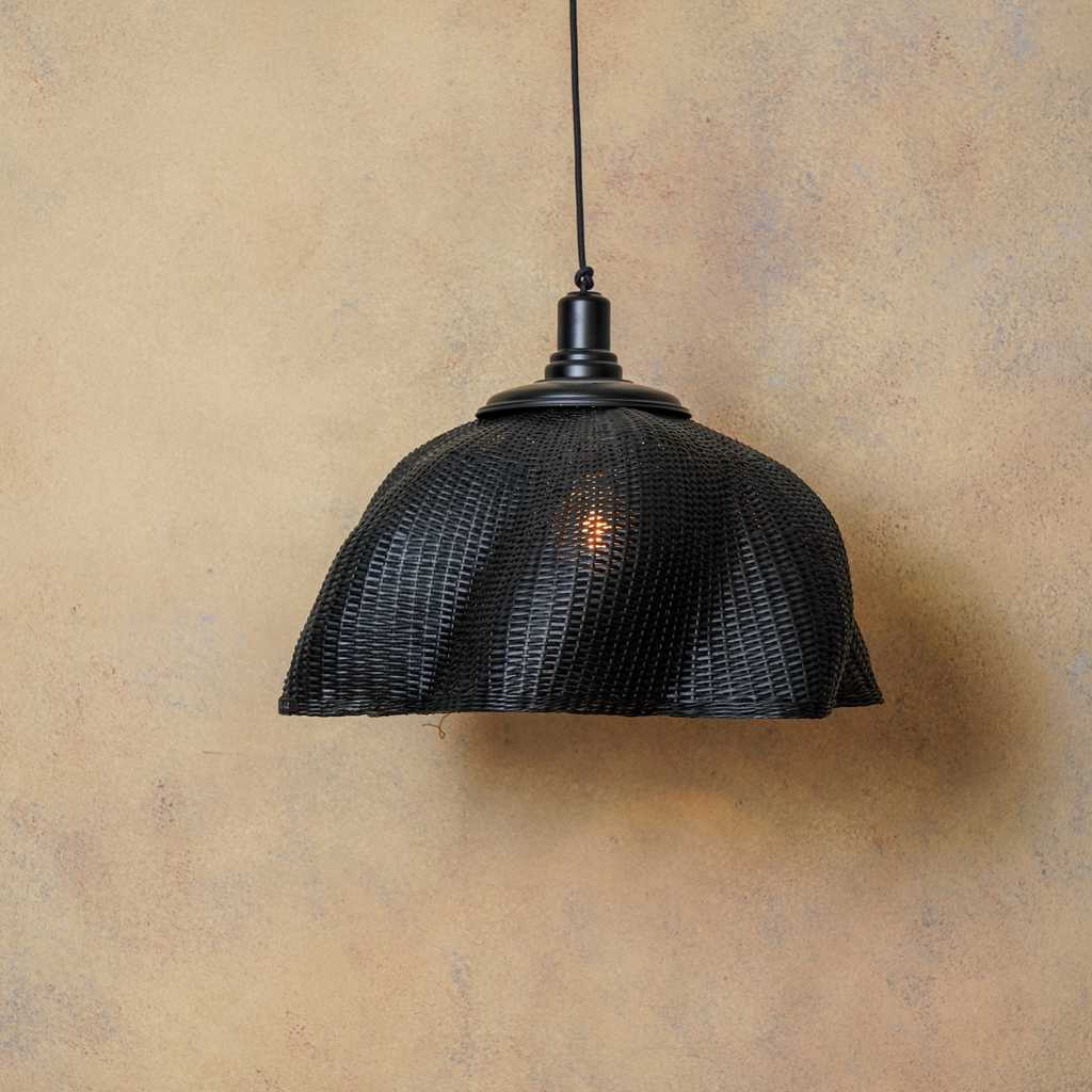 Lampara Colgante Flor Mimbre con Aplicación P-24 70 cm