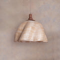Lampara Colgante Flor Mimbre 70Cm Natural Con Aplicación Óxido P-25