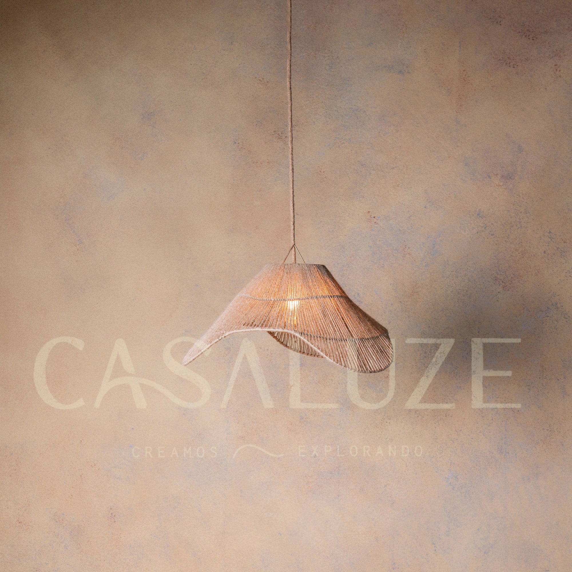 Lámpara Colgante Mantarraya S Fibra Natural