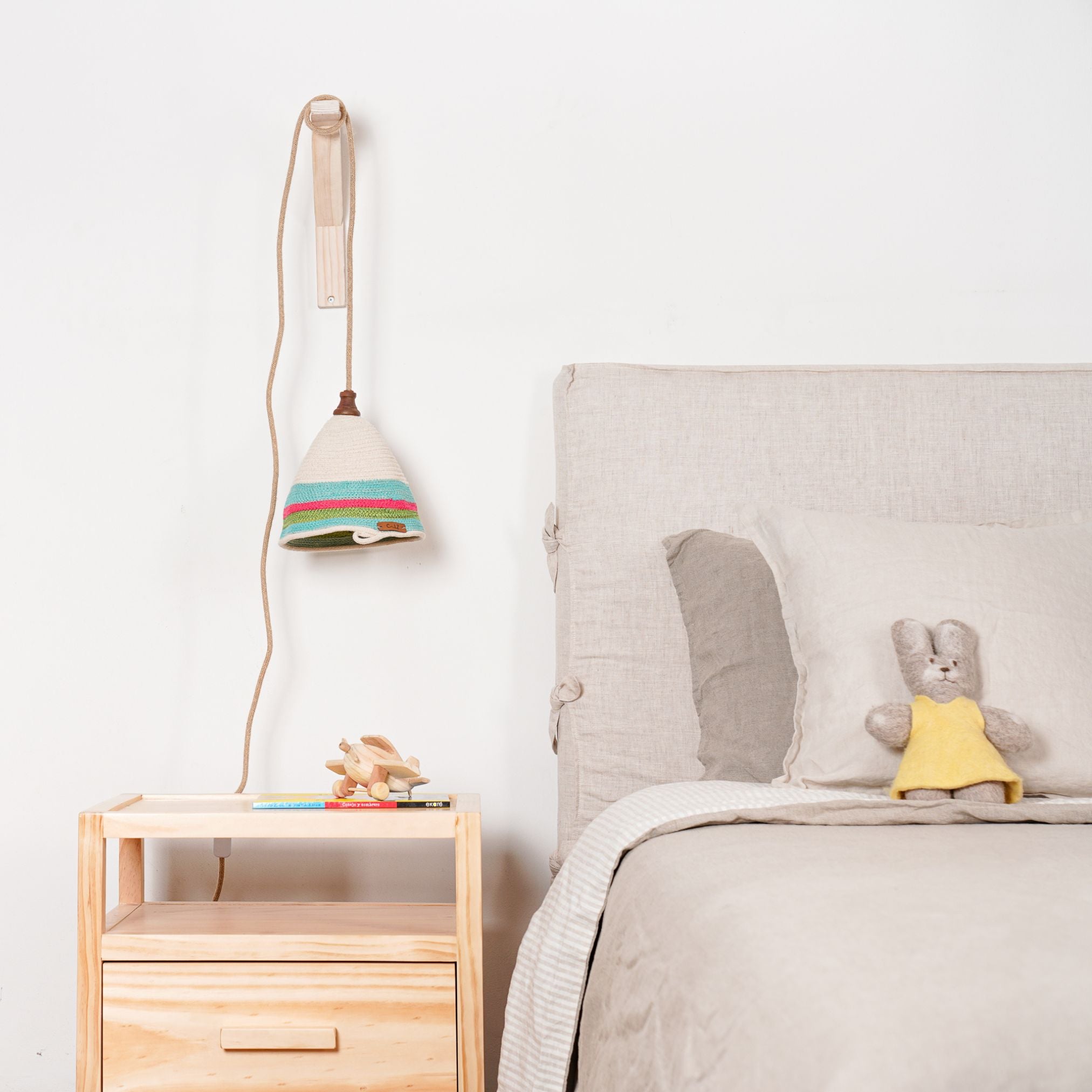 Lámpara Colgante con Soporte Marea Verde con Rosado