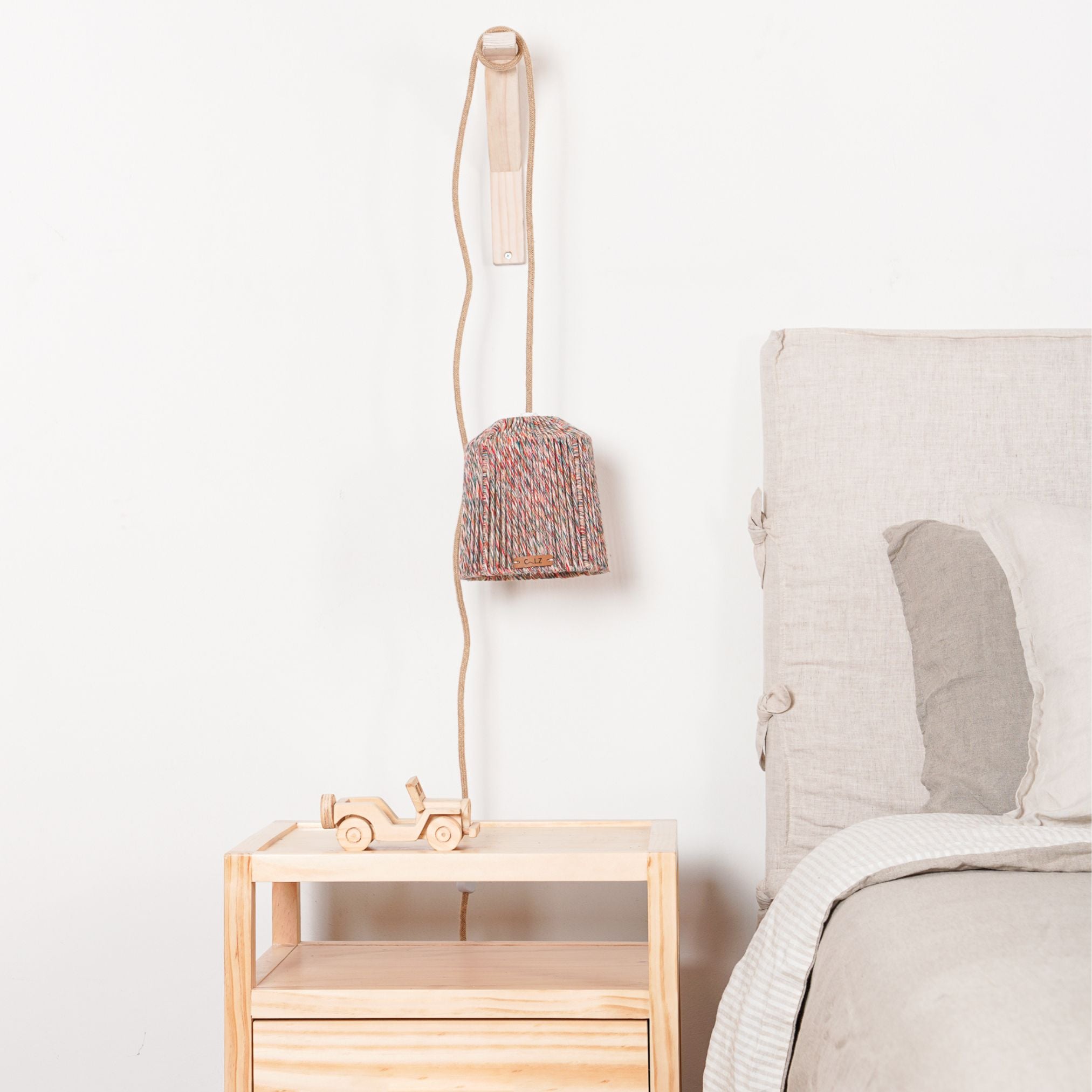 Lámpara Colgante Soporte Jaula XS Jaspeada Rojos