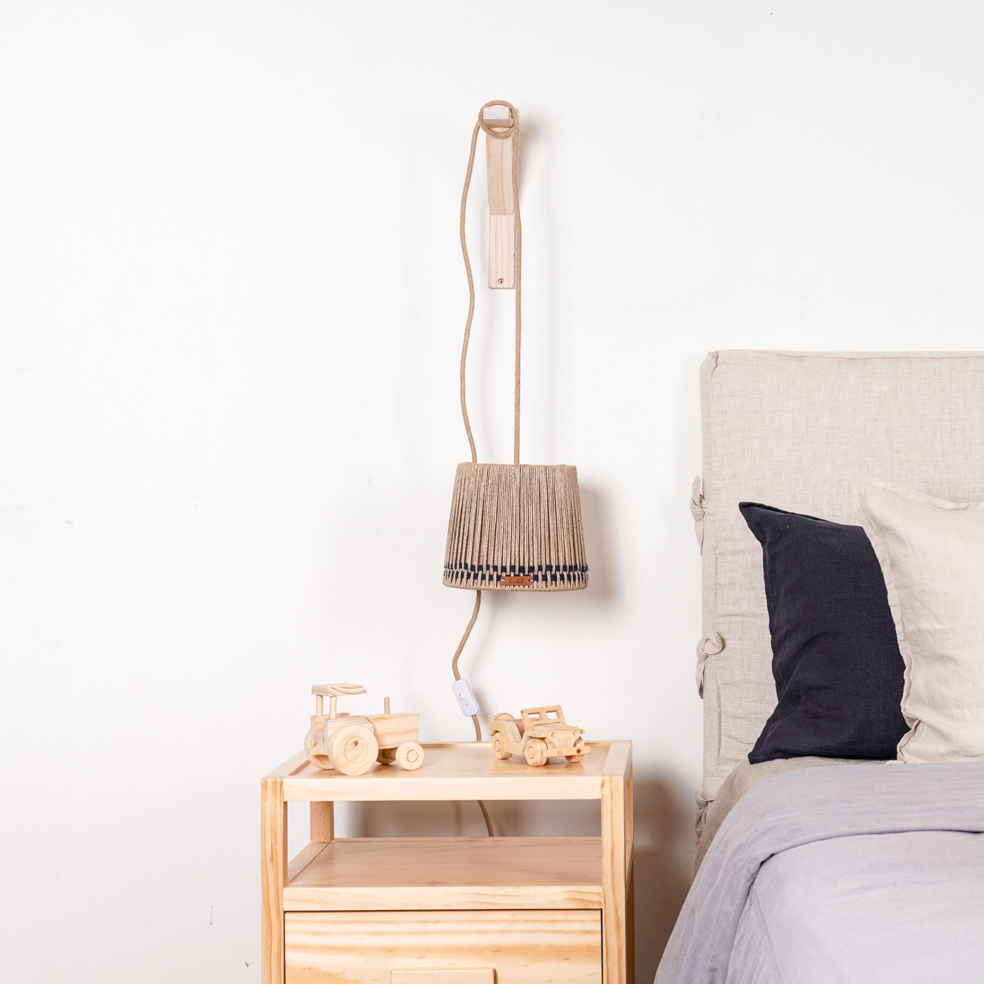 Lámpara Colgante con Soporte Sole SM Zigzag Negro