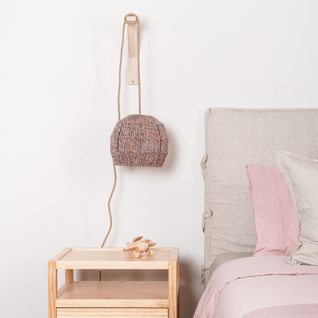 Lámpara Colgante con Soporte Iglú Jaspeado Rojos