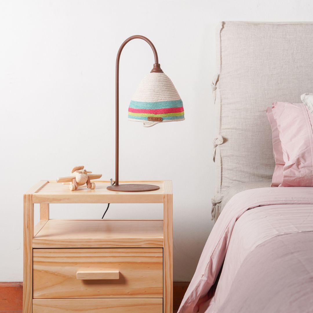 Lámpara Sobremesa Curva Marea Sole S Verde Rosa