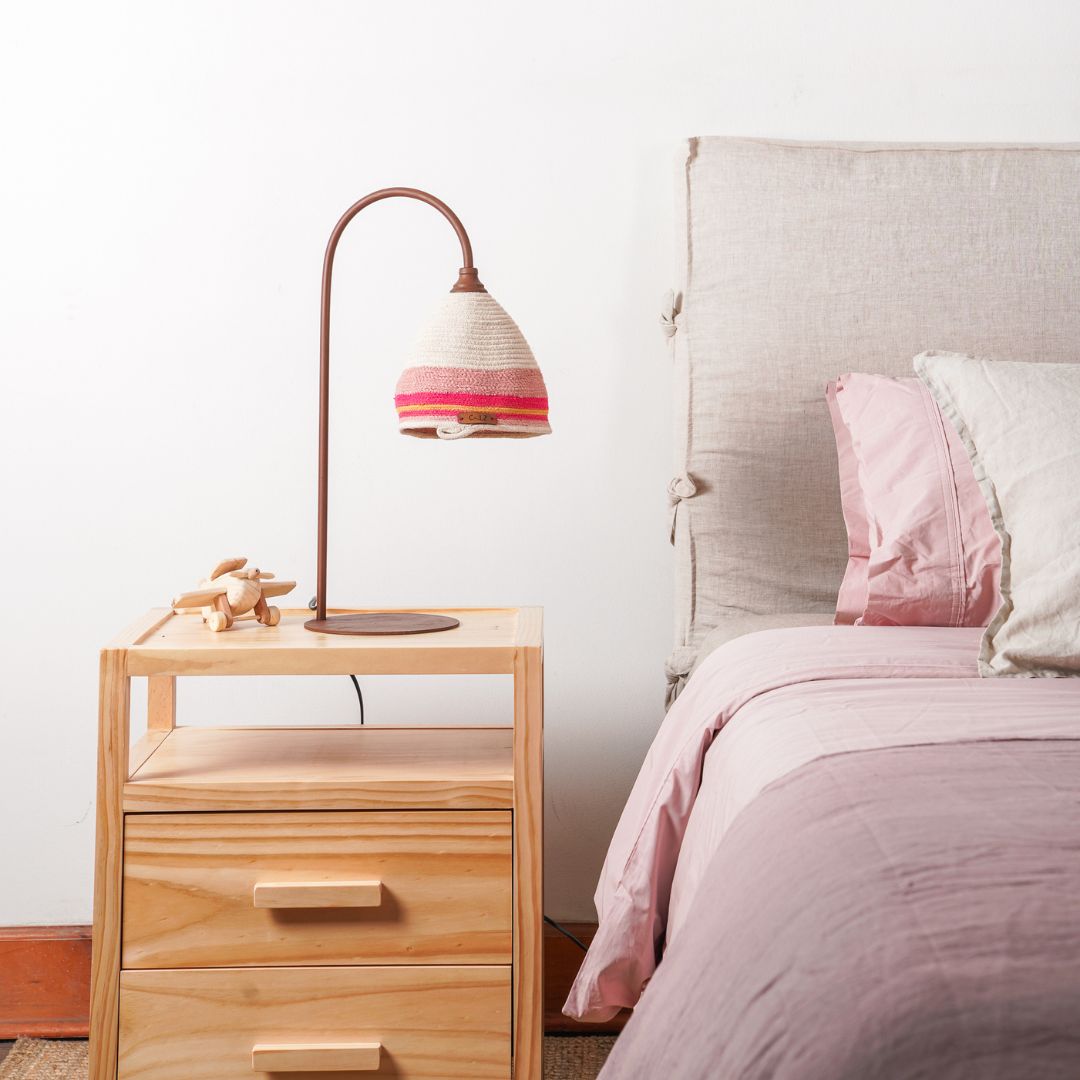 Lámpara Sobremesa Curva Marea Sole S Rosado