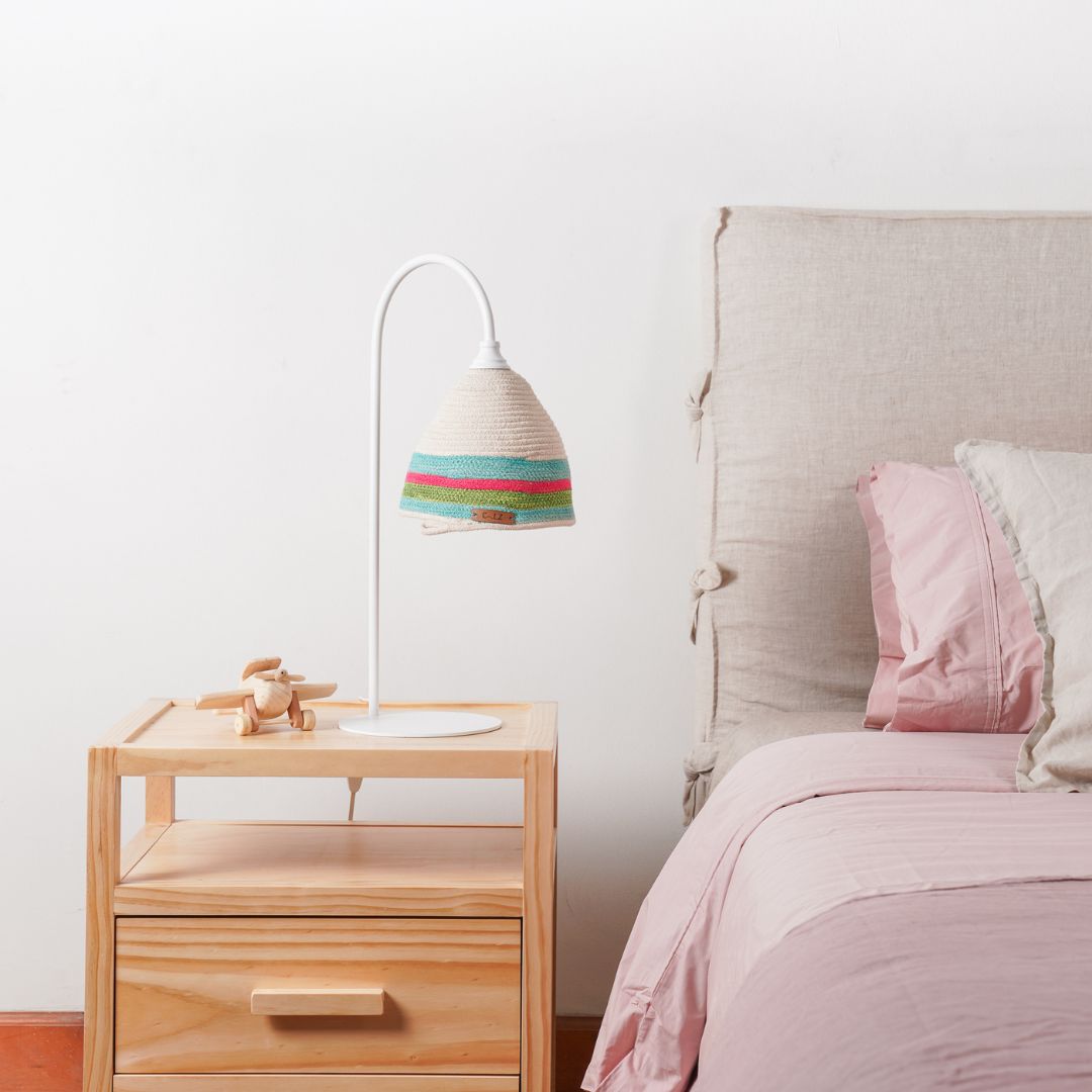 Lámpara Sobremesa Curva Marea Sole S Verde Rosa