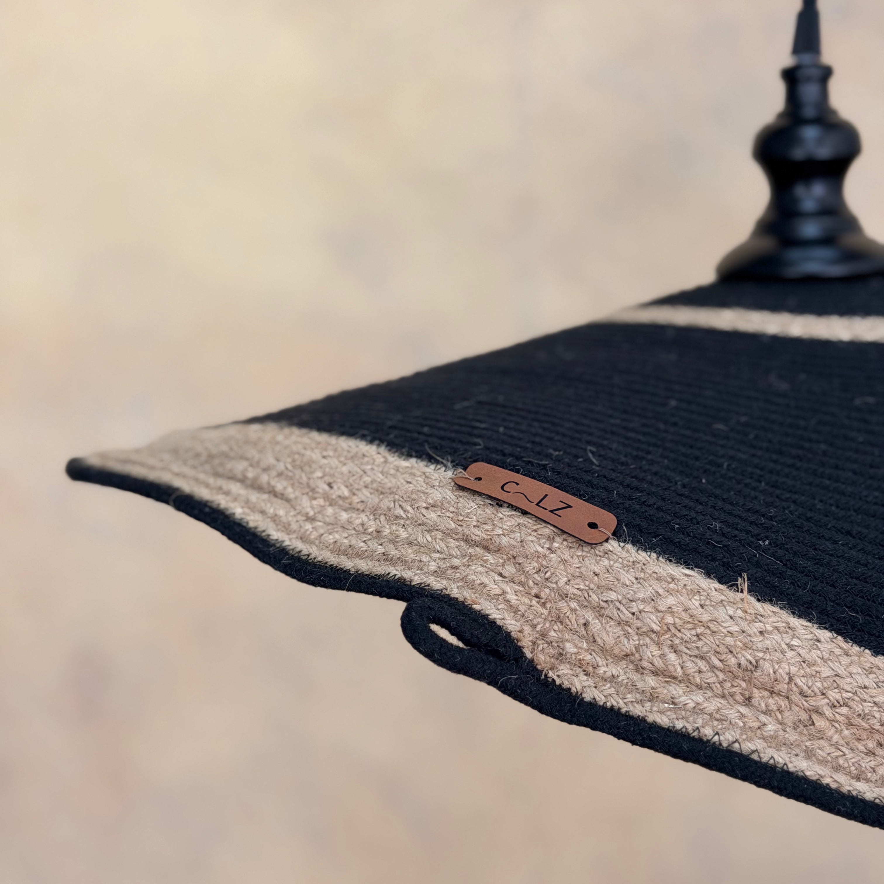 Lámpara Colgante Marea Algodon Negro con Sisal 60 cm