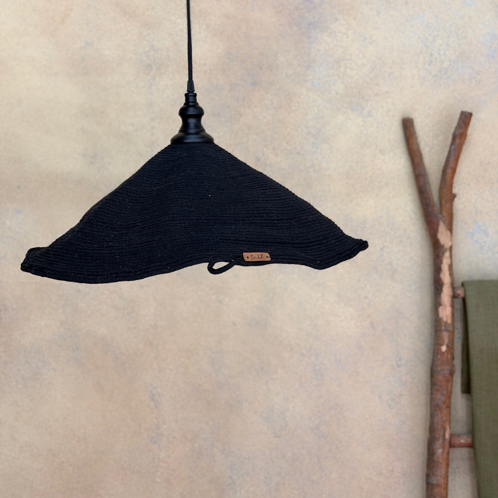 Lámpara Colgante Marea Algodon Negro 55 cm