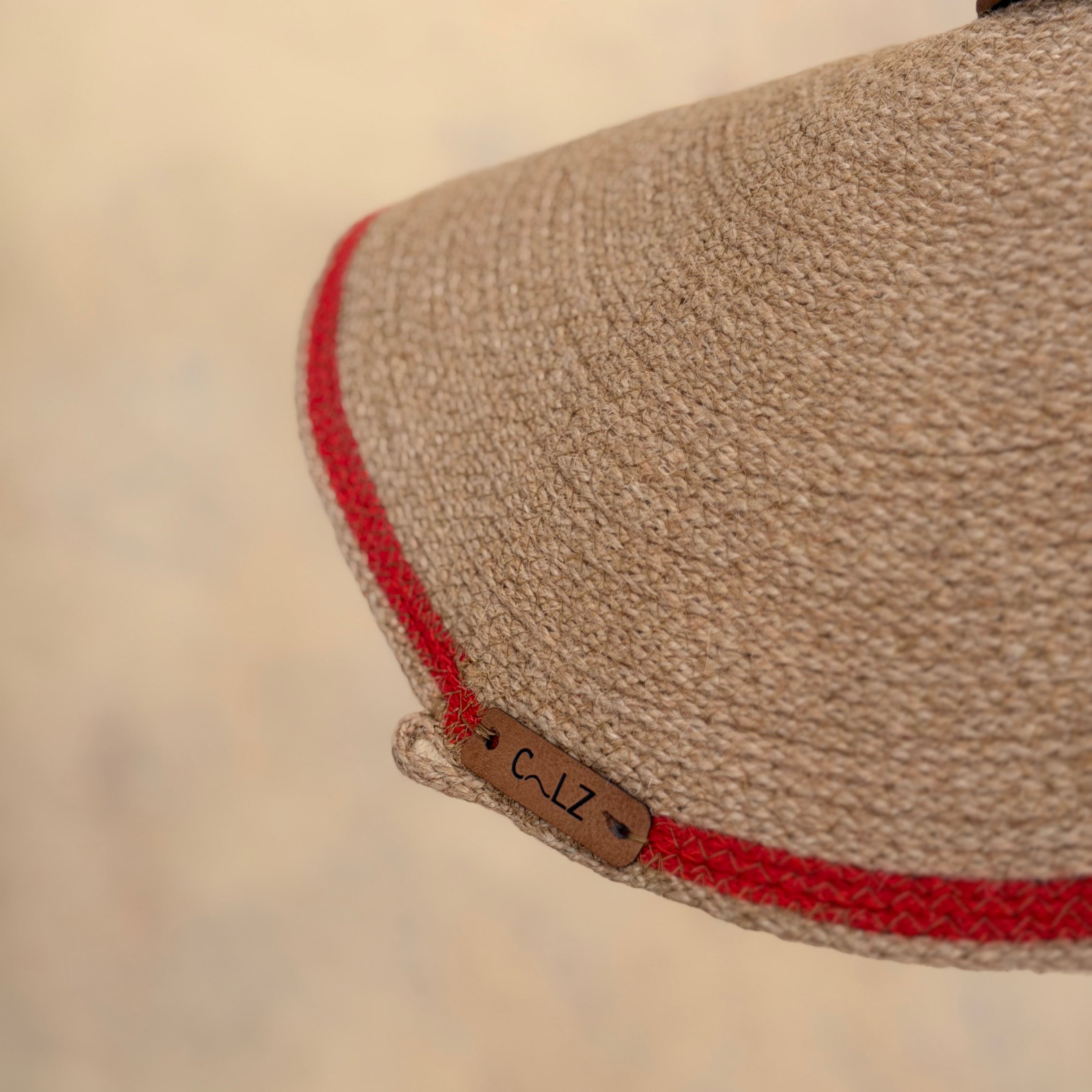 Lámpara Colgante Marea Sisal con Rojo 45 cm
