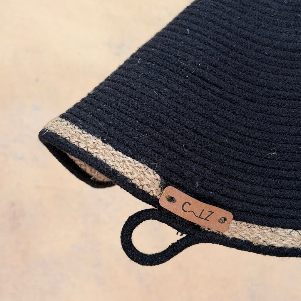 Lámpara Colgante Marea Algodon Negro con Sisal 35 cm