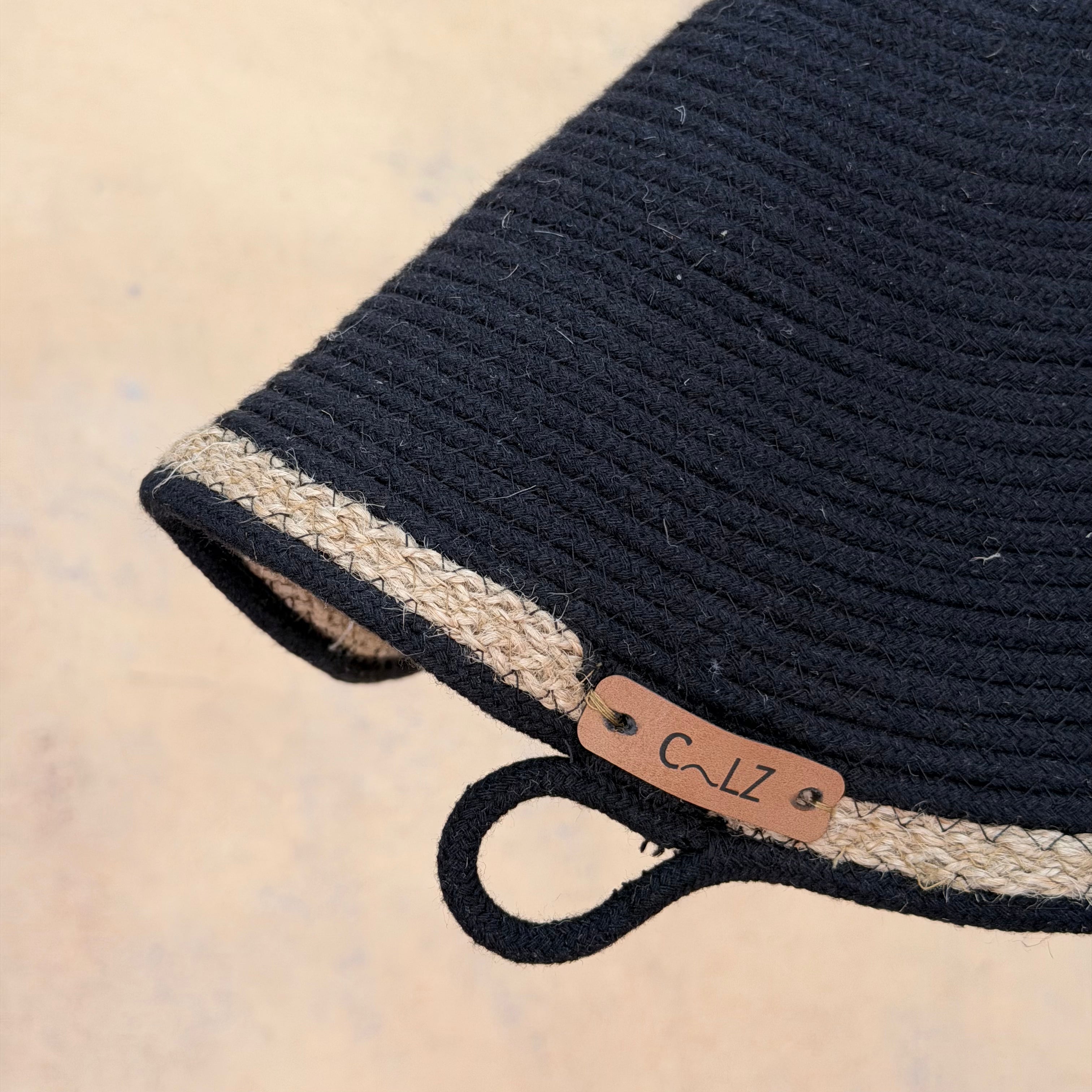 Lámpara Colgante Marea Algodon Negro con Sisal 35 cm