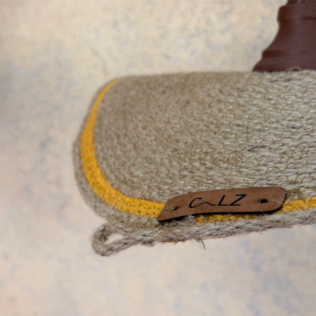 Lámpara Colgante con Soporte Marea Sisal con Amarillo 25 cm  / Cilindro