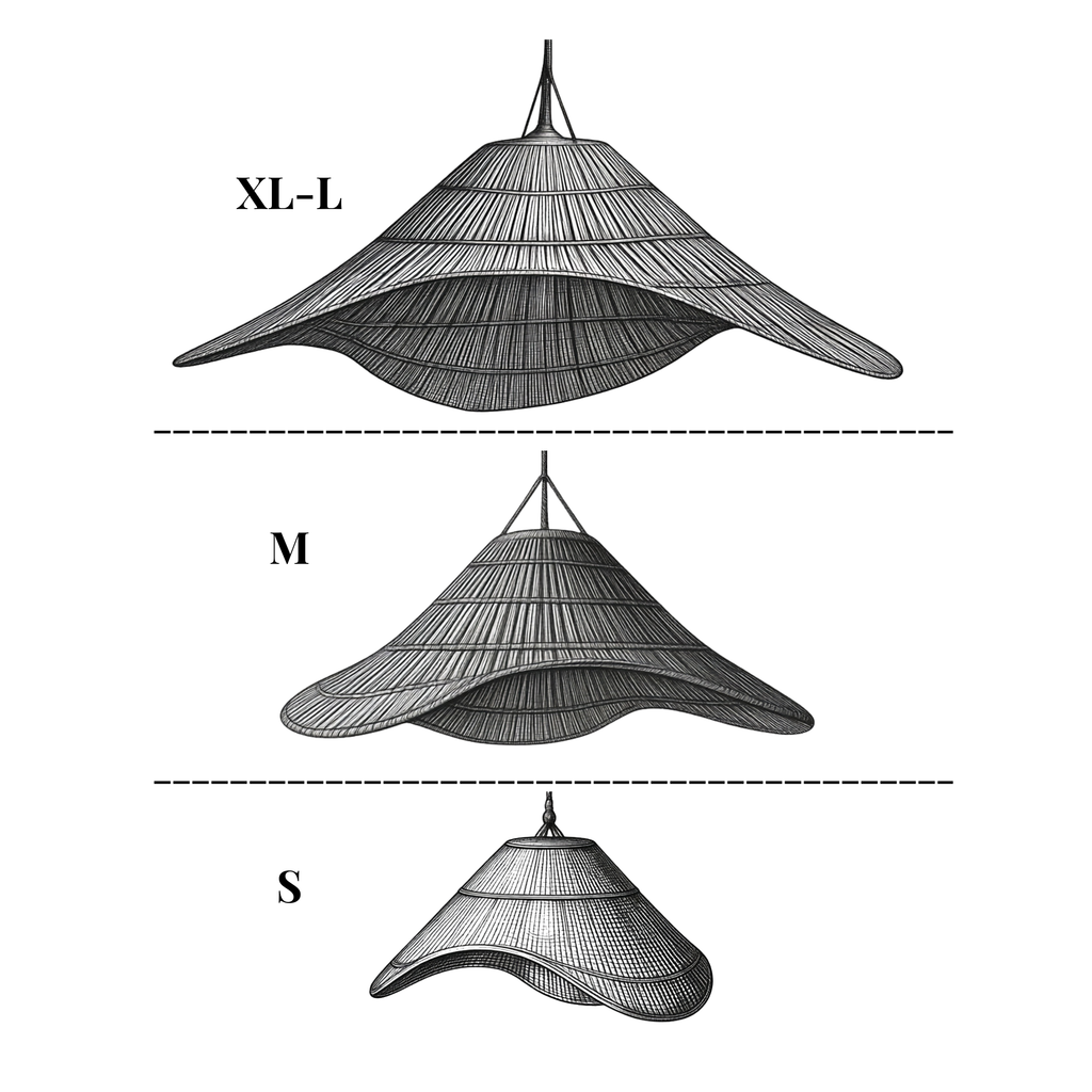 Lámpara Colgante Mantarraya Algodón Negro