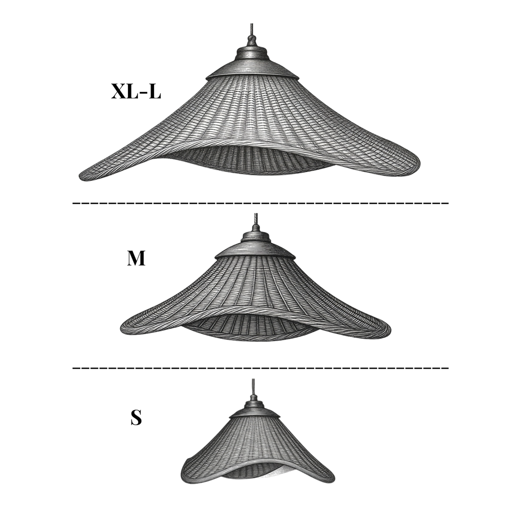Lámpara Colgante Mantarraya Mimbre Negro