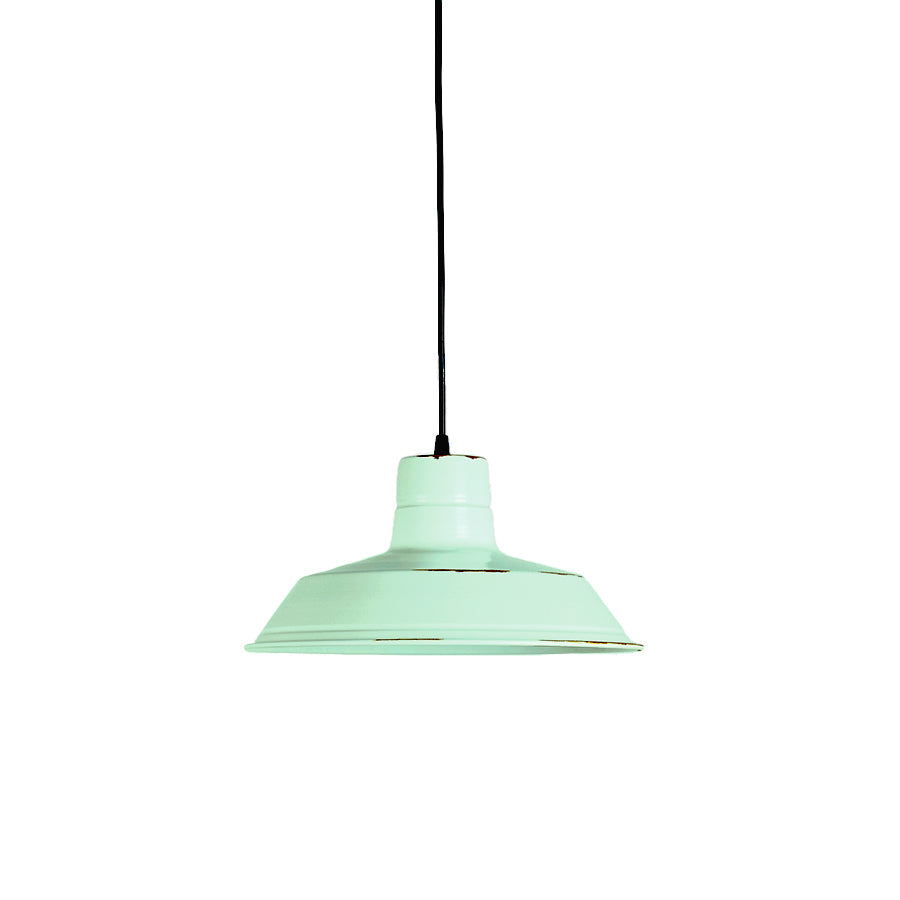 Lampara Colgante P-32 Verde Menta Enlozado