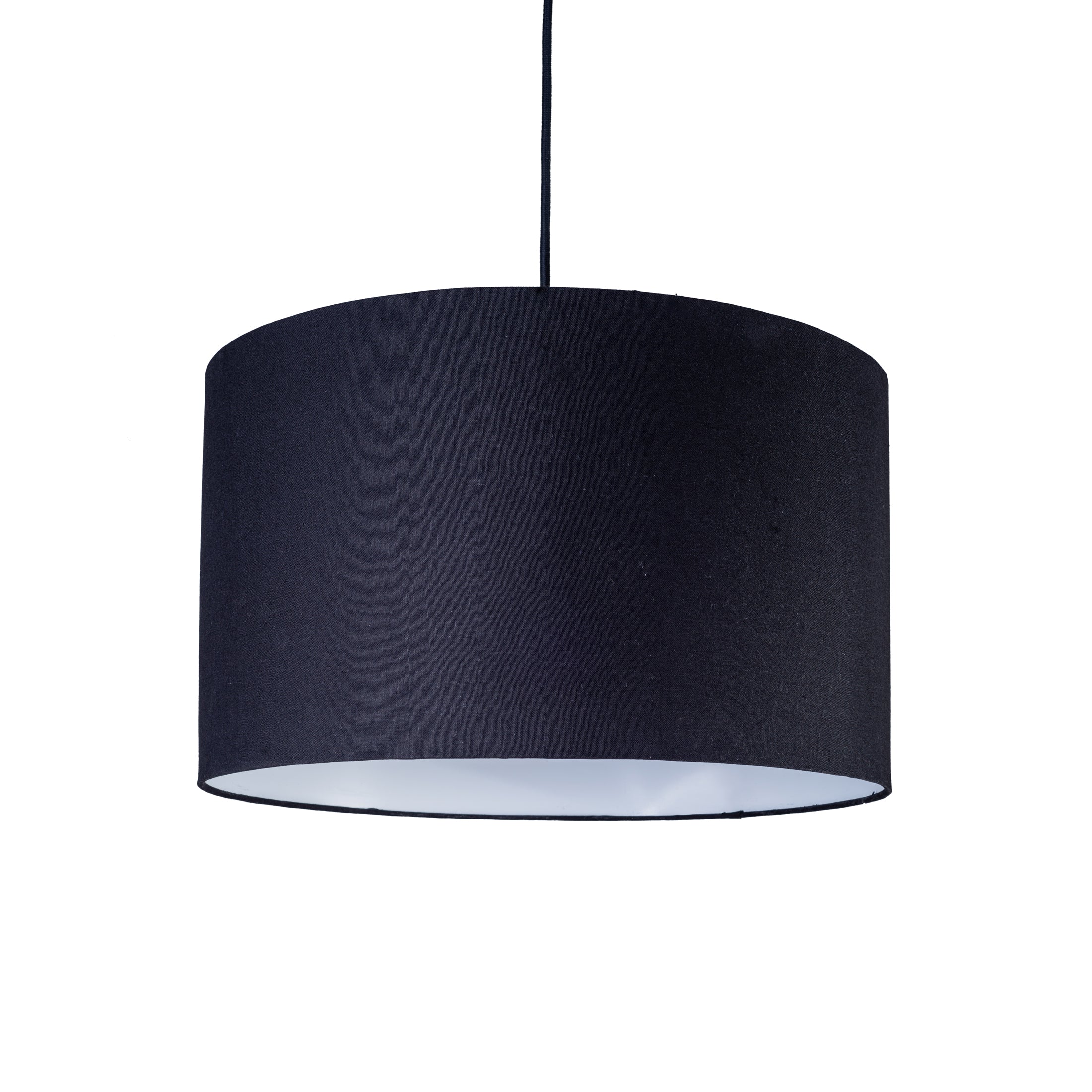 Lámpara Colgante Cilindrica Lino Negro