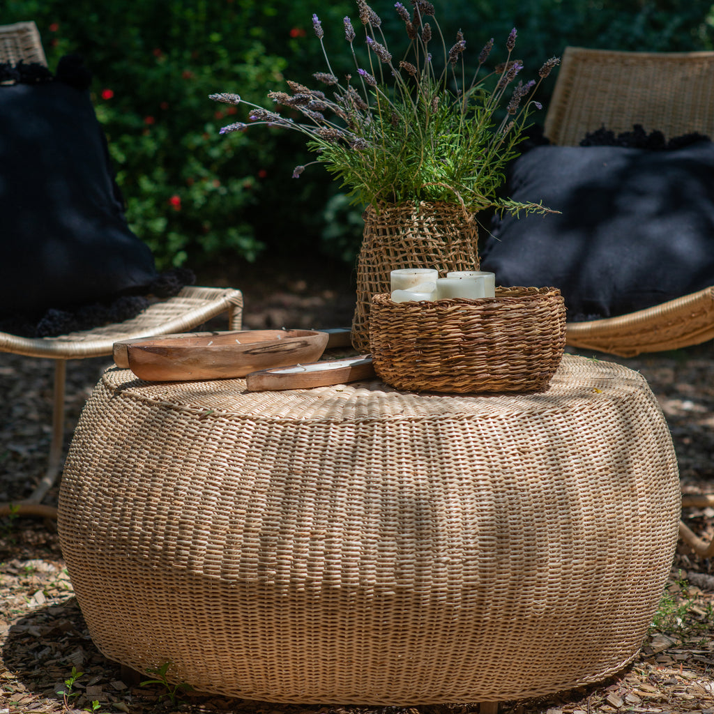 Mesa Pouf de Mimbre
