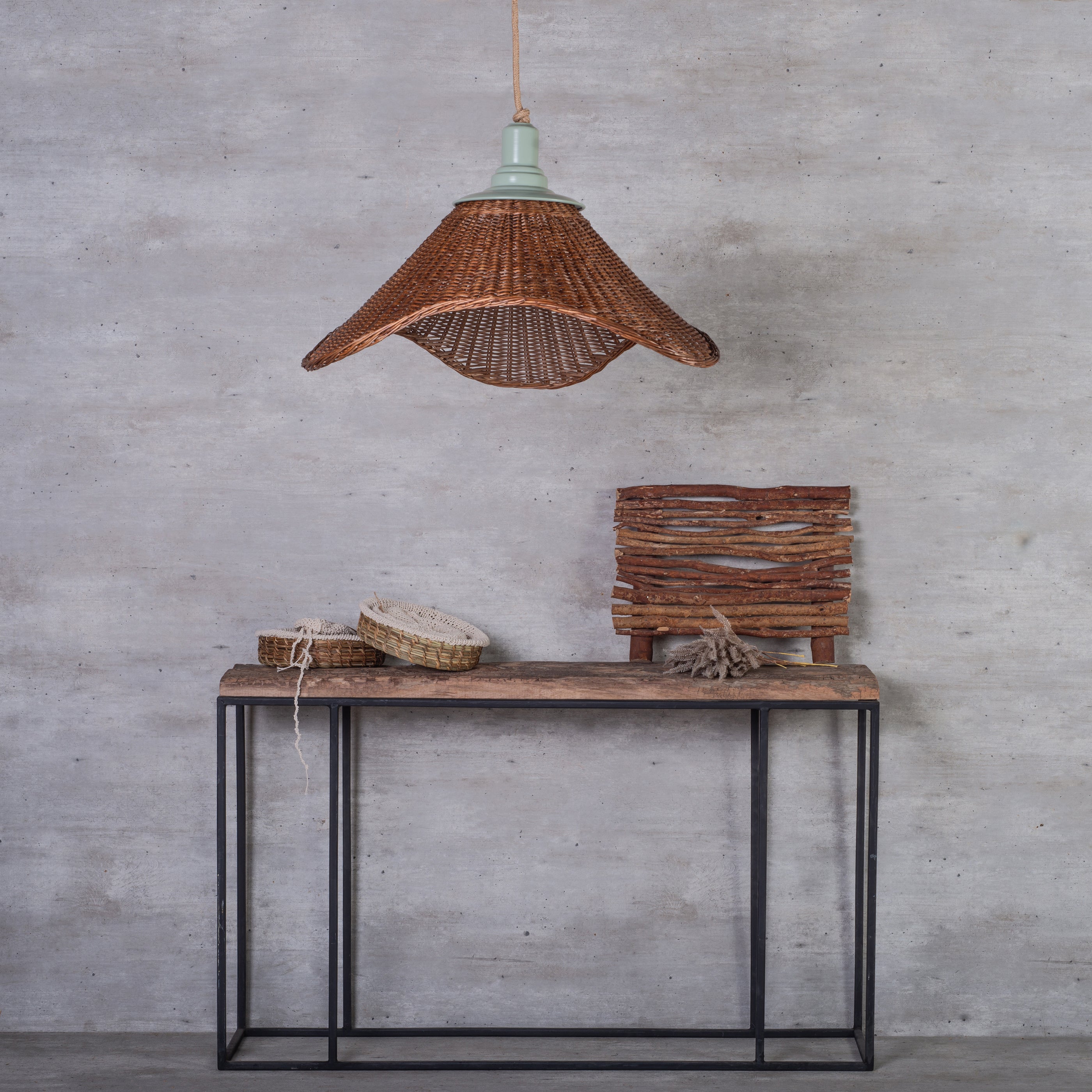 Lámpara Colgante Mantarraya S Mimbre