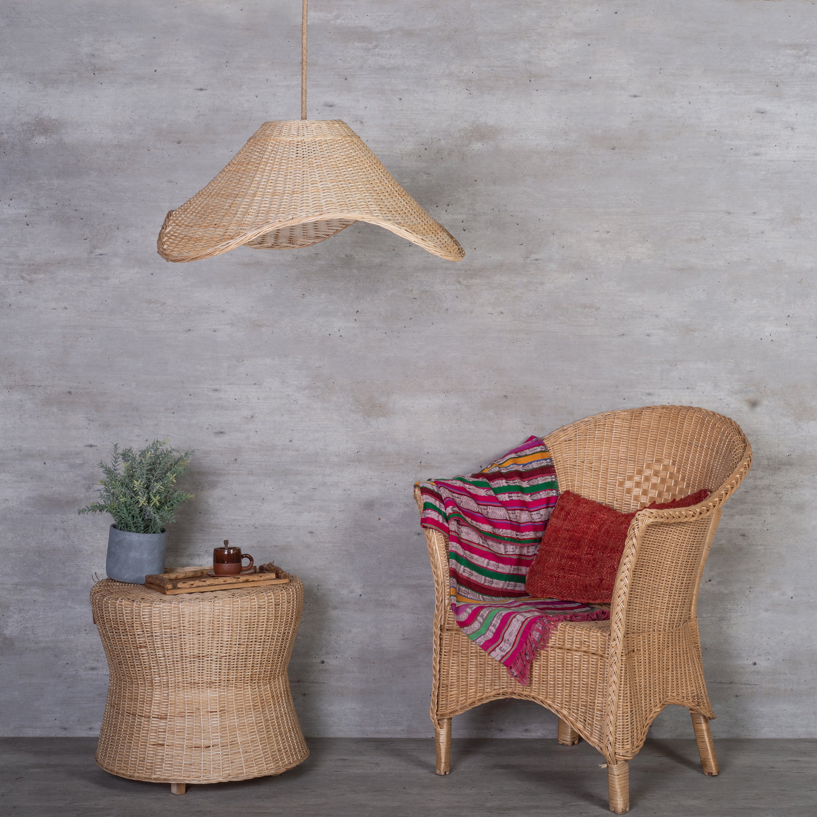 Lámpara Colgante Mantarraya S Mimbre