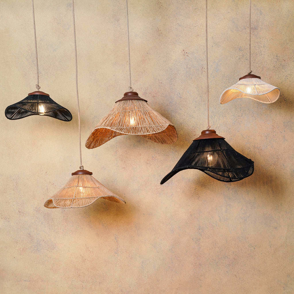 Lámpara Colgante Mantarraya Fibra Natural  40 cm