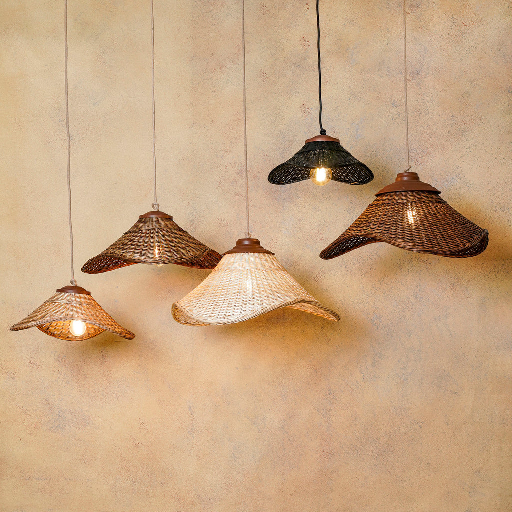 Lámpara Colgante Mantarraya Mimbre 45 cm