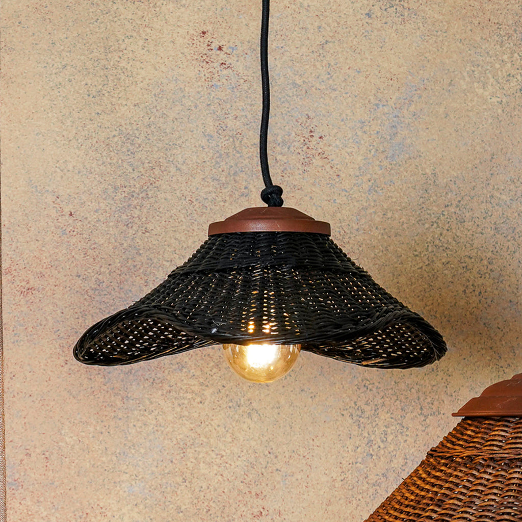 Lámpara colgante Mantarraya Mimbre 35 cm