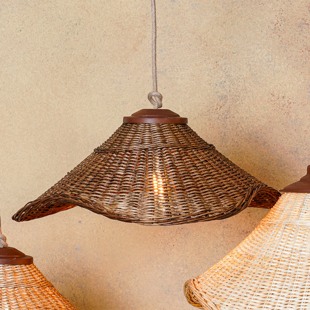 Lámpara colgante Mantarraya Mimbre 45 cm