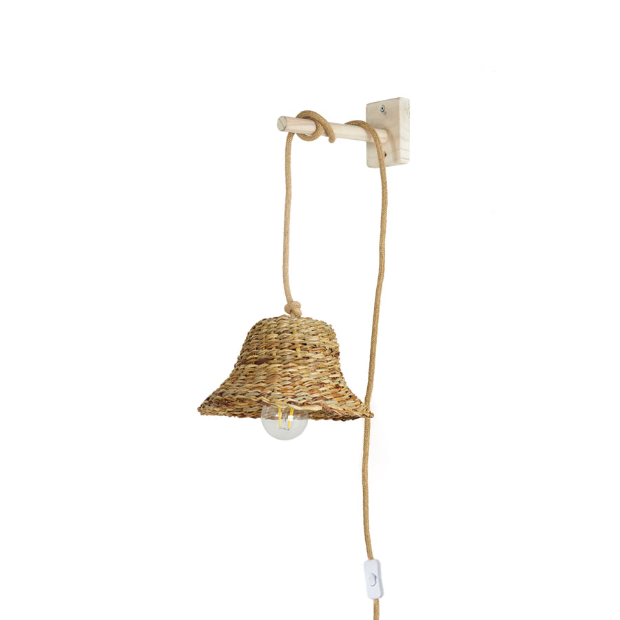 Lámpara Apliqué  Maggita Cestería + Soporte -Stock