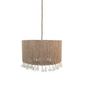 Lámpara Colgante Sisal Pompones Cilíndrica