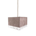 Lámpara Colgante Sisal Pompones Cuadrada