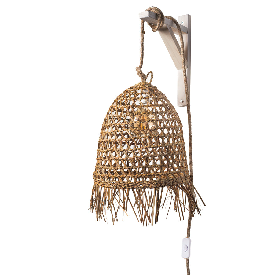 Lámpara Colgante con Soporte Sole Cestería Flecos