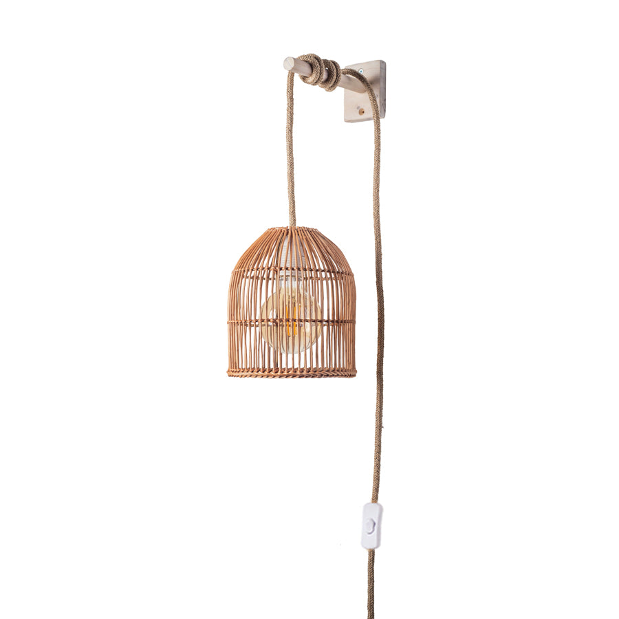 Lámpara Colgante con Soporte Sole Mimbre Palitos