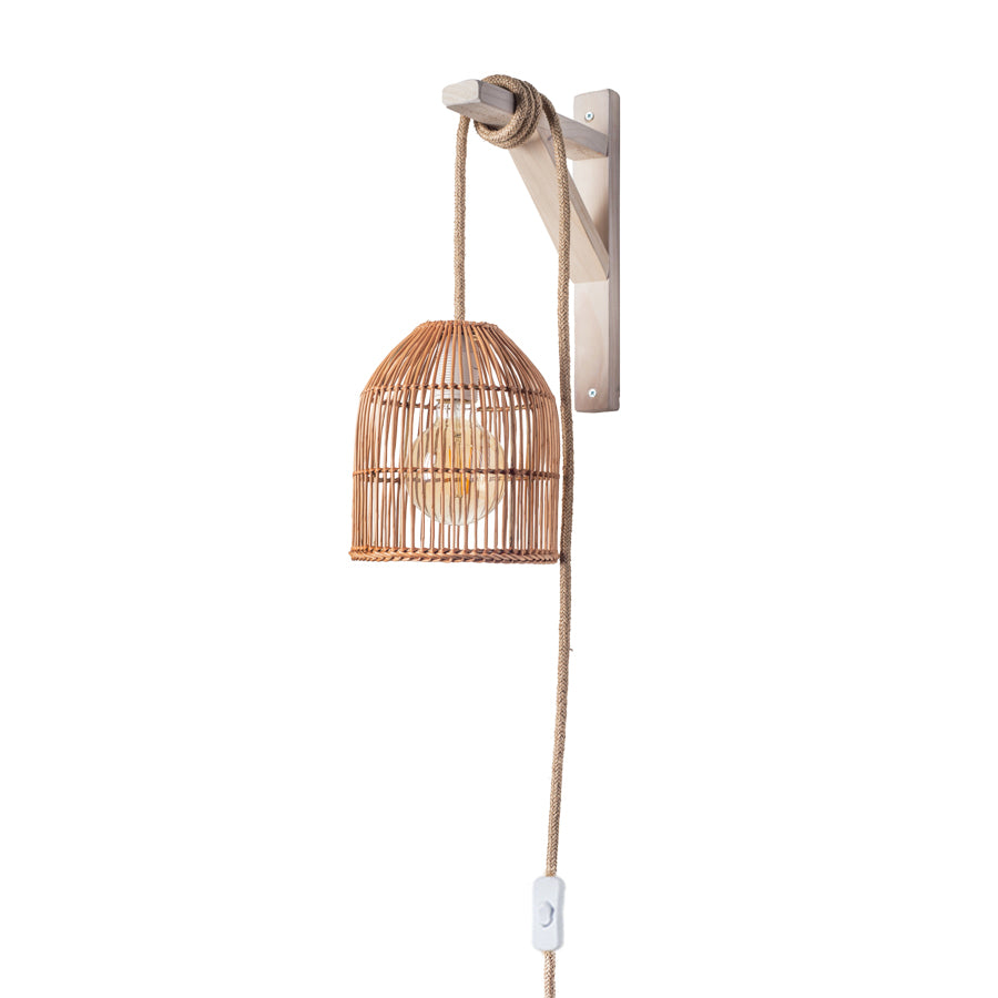 Lámpara Colgante con Soporte Sole Mimbre Palitos