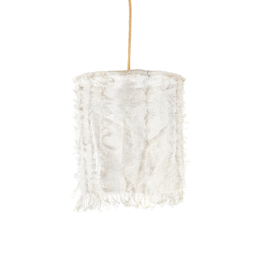 Lámpara Colgante Tubo Chiffón Gasa de Algodón con Flecos