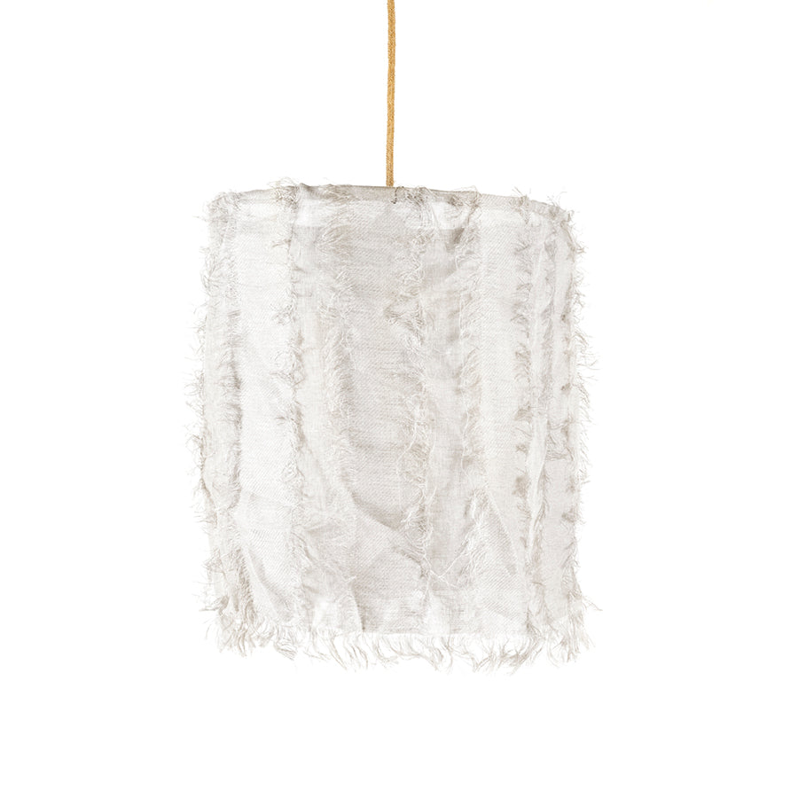 Lámpara Colgante Tubo Chiffón Gasa de Algodón con Flecos